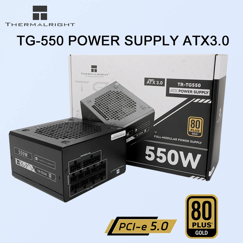 Fuente de Alimentación Thermalright ATX3.0 Gold Medal, Fuente de Alimentación de Modo Completo con Clasificación de TG-500W, Fuente de Alimentación para Computadora de Escritorio y Esports