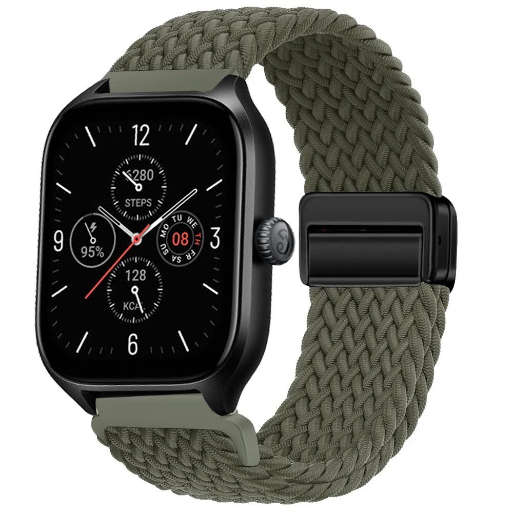 Correia de loop solo trançada para relógio Amazfit Bip, pulseira de nylon, GTS 2 2e 3 4 GTS2 Mini GTR, 47mm, GTR2 3 Pro, banda 20mm, 22mm