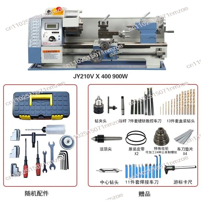 210V Mini Bench Lathe, High Precision Multifunctional Home Woodworking Machine, Thread Cutting Lathe