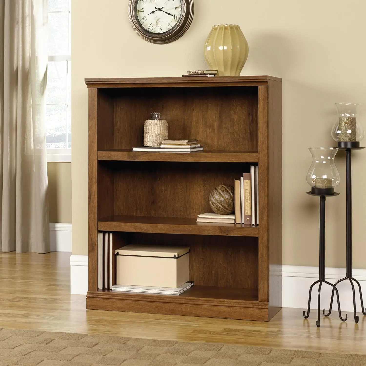 Miscellaneous Storage 3-Shelf Bookcase/ Book shelf, Oiled Oak finish