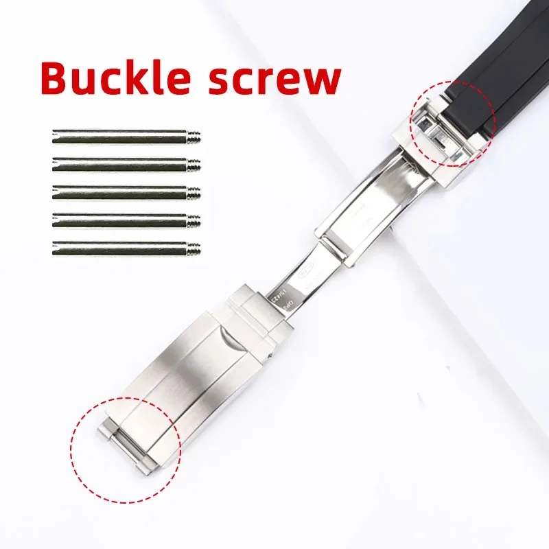 Stainless Steel Watch Buckle Screws Rod Watch Strap Clasps Pin Connectors Folding Button Slotted Screw Metal Connector for Rolex