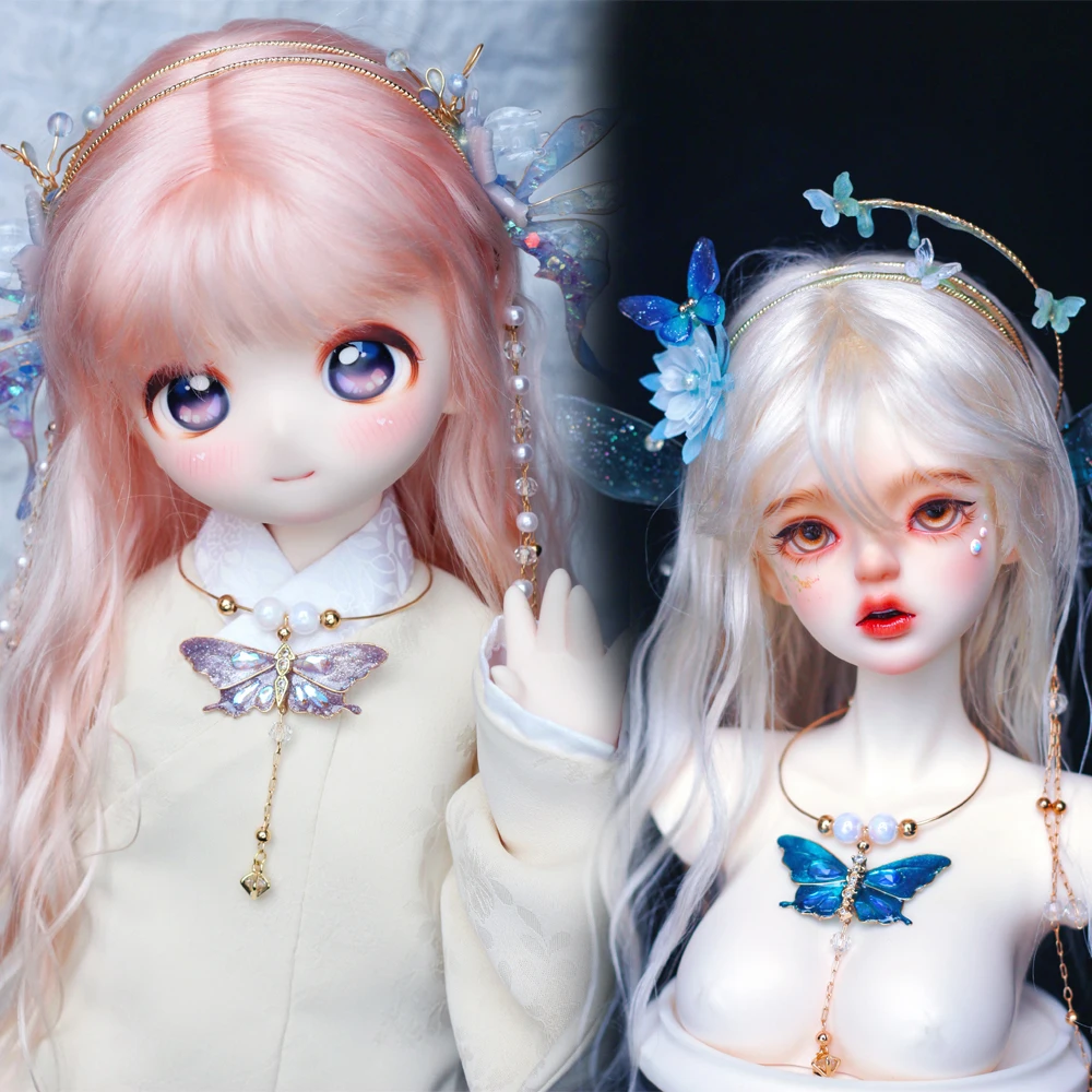 D08-P040 children handmade toy 1/3 1/4 doll BJD/SD doll's accessiores retro style butterfly pearl necklace 1pcs