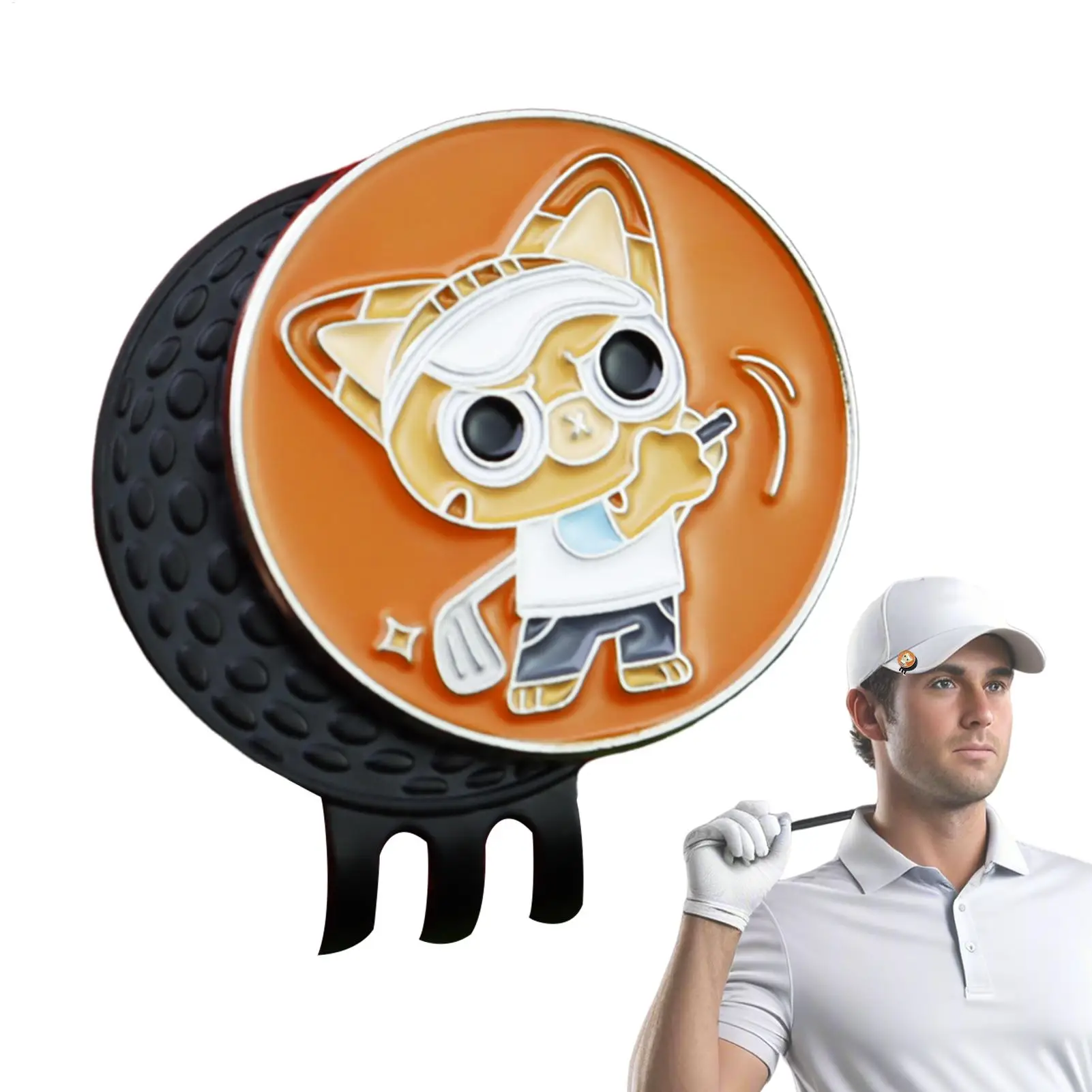 Golf Ball Marker Hat Clip Sports Sign with Clamp Cool Ball Markers for Golf Hats Pants Belts Accessories for Men Women Golfers