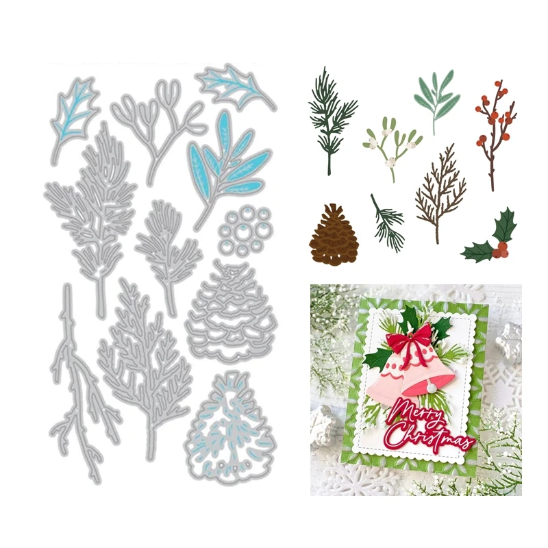 

Cutting Dies for New 2022 Lovely Layers Winter Greenery Christmas Scrapbooking Paper Making Embossing Frame Craft Card