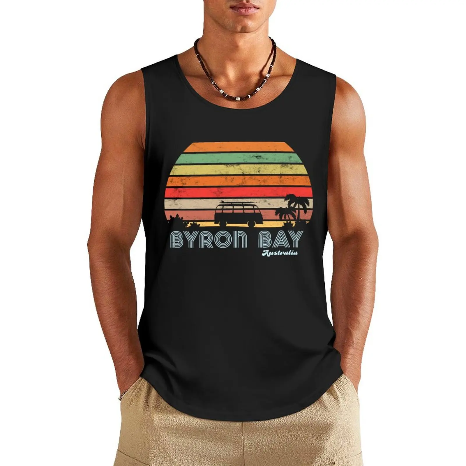 Byron Bay Retro Tank Top vest men Sports shirt man best selling products anime gym