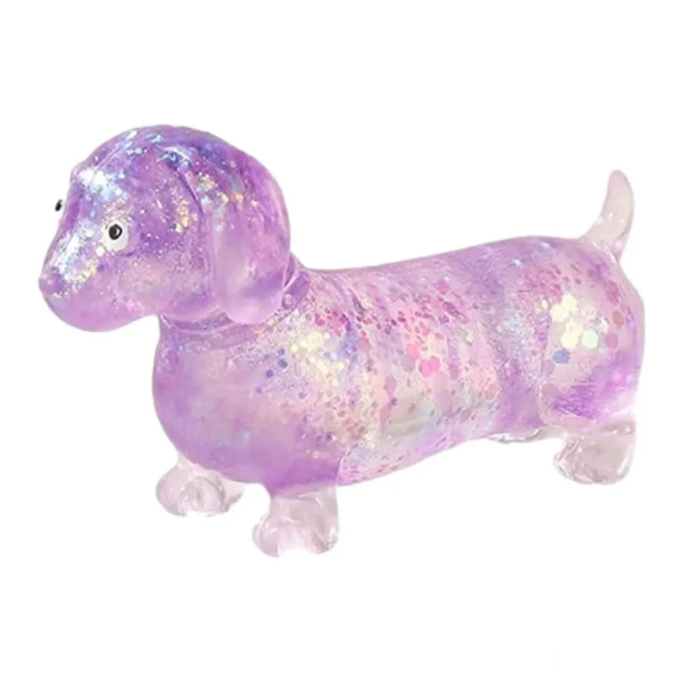 Cute Puppy Sausage Dog Fidget Sparkling Powder Maltose Texture Slow Rising Toys Pinch Soft Simulation Squishy Toys Kids Adults