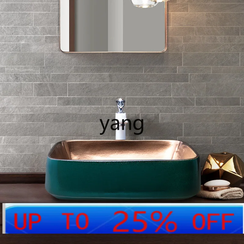 

LMM counter basin rectangular ceramic face wash bathroom household wash basin