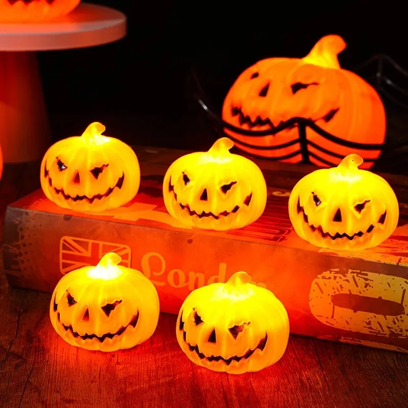 10/1PCS Halloween Pumpkin Lights LED Electronic Pumpkin Lights Halloween Horror Props Home Ghost Festival Ornaments Decoration