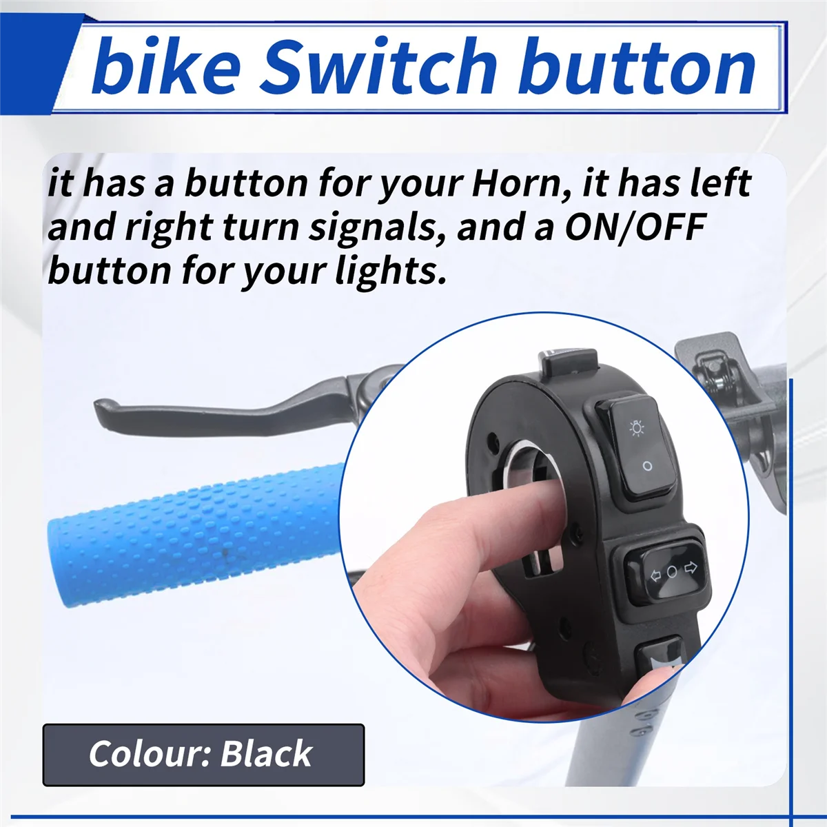 A72Z 3 em 1 interruptor de motocicleta ATV Quad faróis sinal de volta botão liga / desliga para guidão de 22 mm