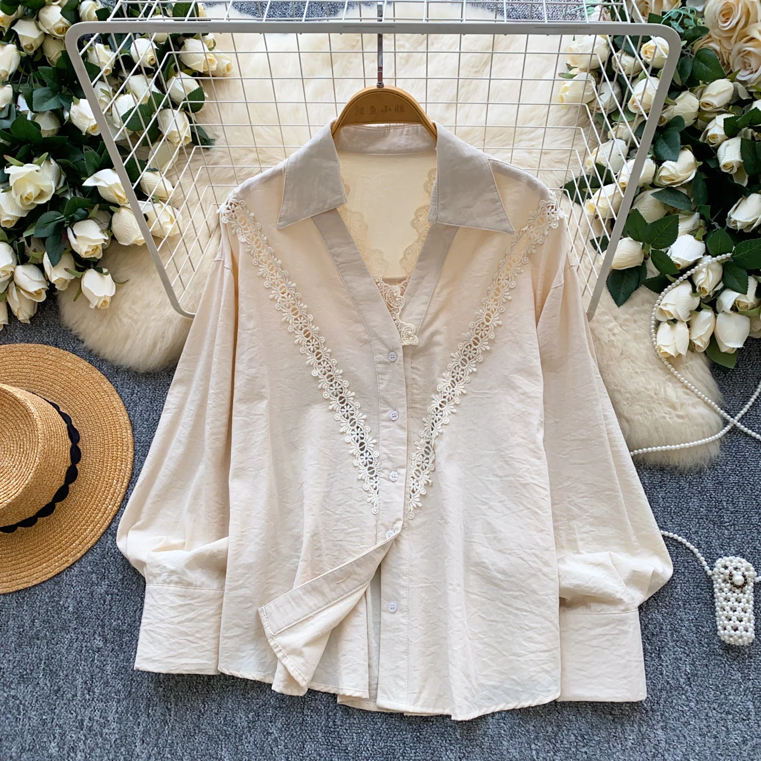 

Элегантный сексуальный кружевной топ с длинными рукавами, женский корейский модный осенний уличный топ