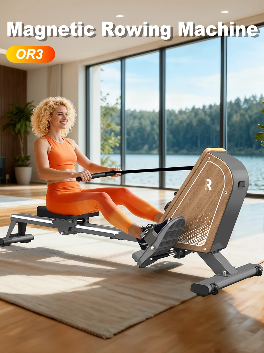 Heim-Rudergerät mit 16 Einstellbaren Magnetischen Widerstandsstufen, Bluetooth LCD-Display, 150KG Maximallast, Indoor-Fitness – Detail 1