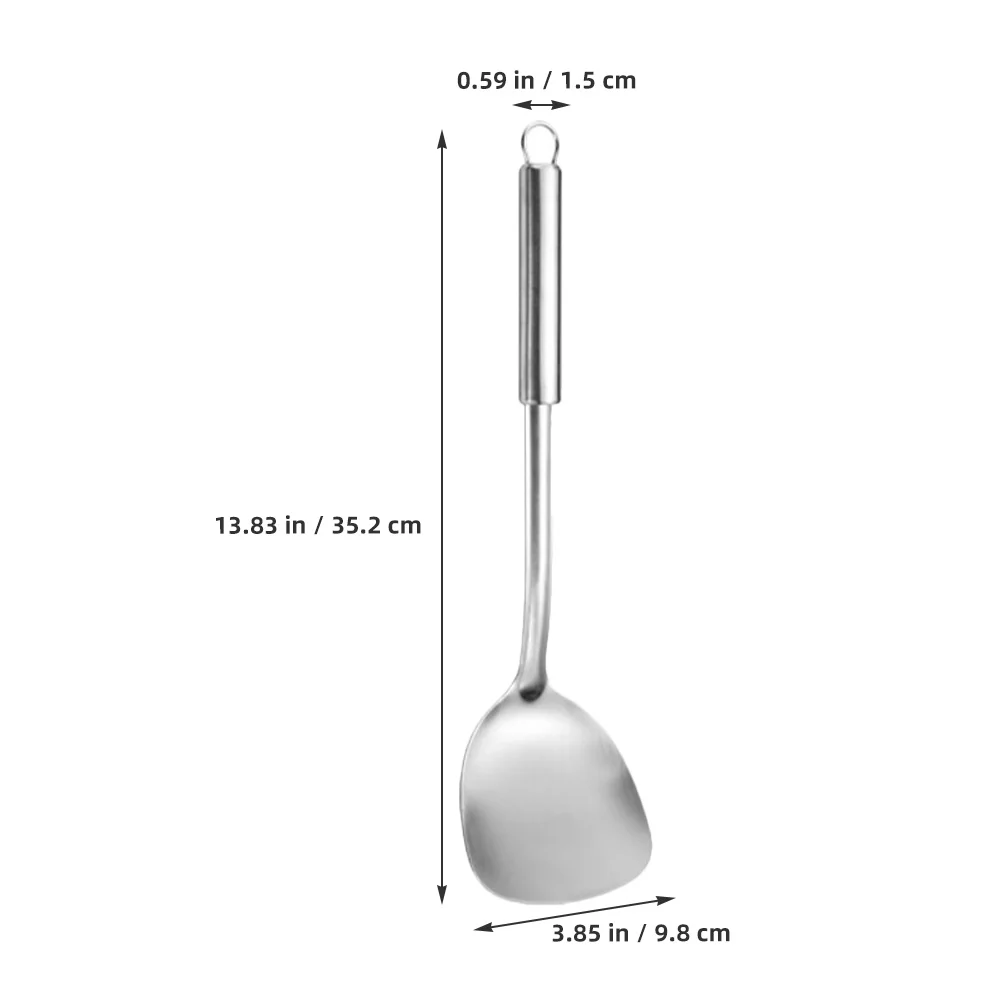 

Stainless Steel Cooking Utensils Set Essential Kitchen Gadgets Ergonomic Anti-Scald Handles Hanging Hole Cooking Spatula and