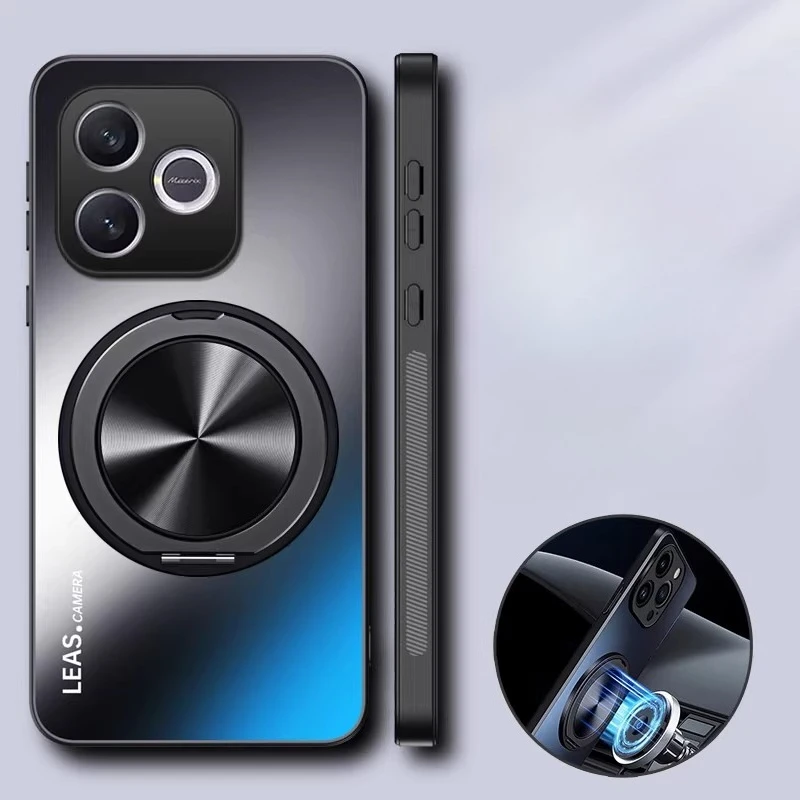

For Huawei Honor 600 Lite Case AG Frosted Hard Matte Ring Stand Magnetic Protective Back Cover for Honor 500 Smart Phone Shell