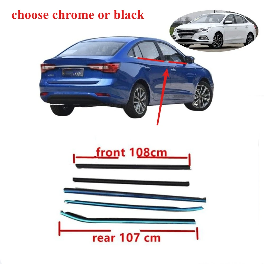

4 Pcs Chrome or Black Outside Window Rubber Glass Protector for MGi5 MG I5 Weatherstrip Seal Door Belt Rubber for MG