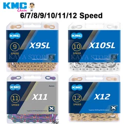 KMC MTB Road Bike Chain 6 8 9 10 11 12 Speed Bicycle Current X12 X11 X10 X9 X8 Bicycle Chains for Shimano M4100 M5100 M6100