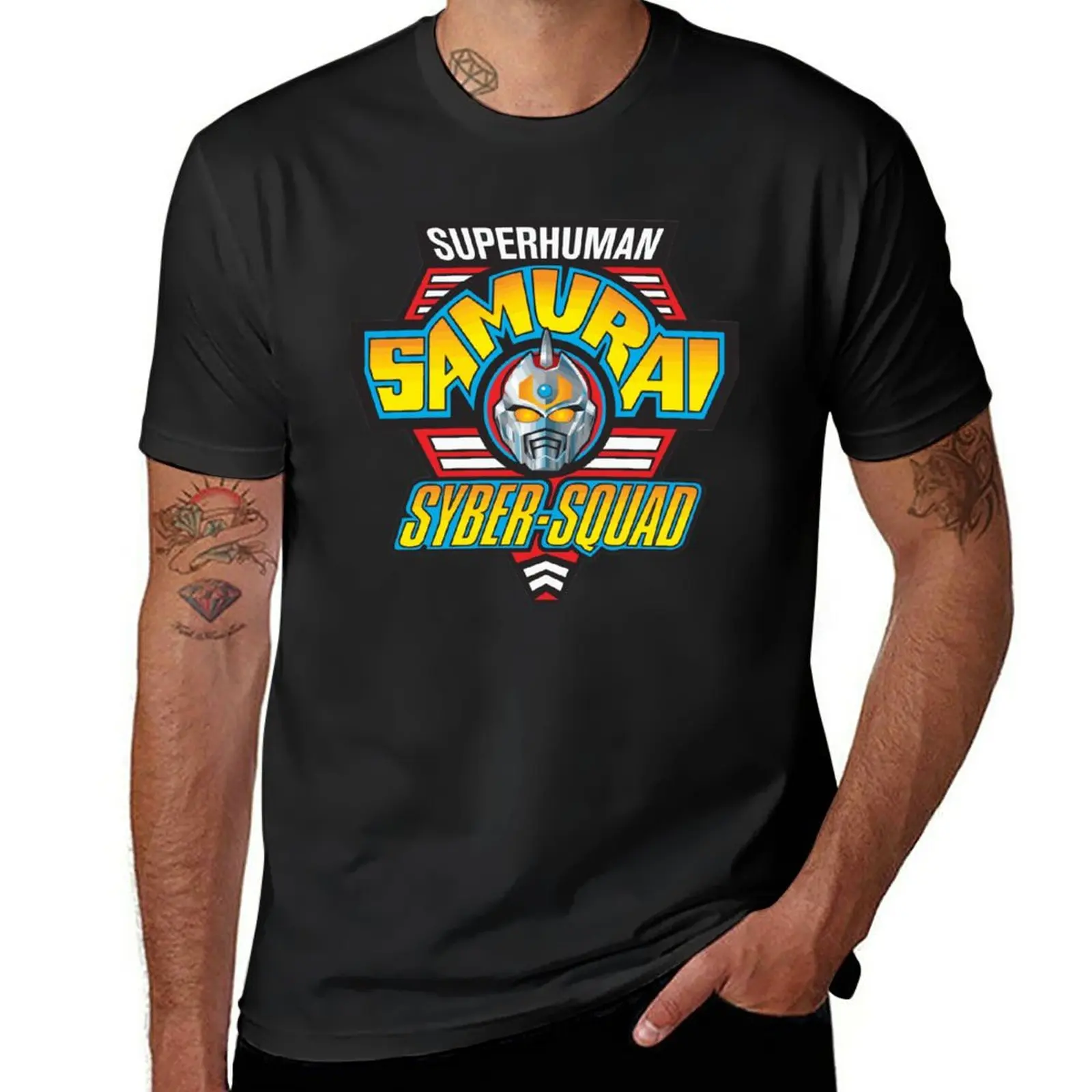 New Superhuman Samurai Syber-Squad Logo T-Shirt quick drying t-shirt boys t shirts T-shirt men