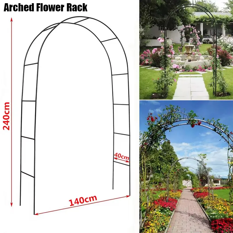 Garden Wedding Arch Steel Frame Party Decor Balloon Arch Outdoor Garden Lawn Flower Holder Backyard Patio Climbing Plants Rack