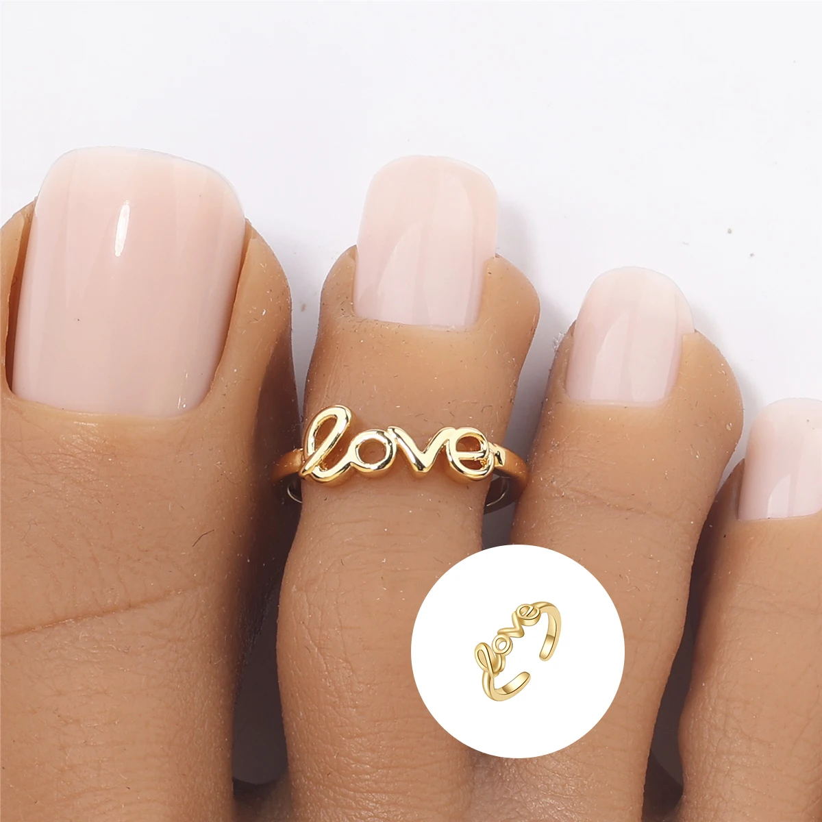 Women's Hot Summer Beach Style Gold Silver Color Foot Rings Love Classic Fashion Trend Gifts For Daily Wear Girls' Jewelry