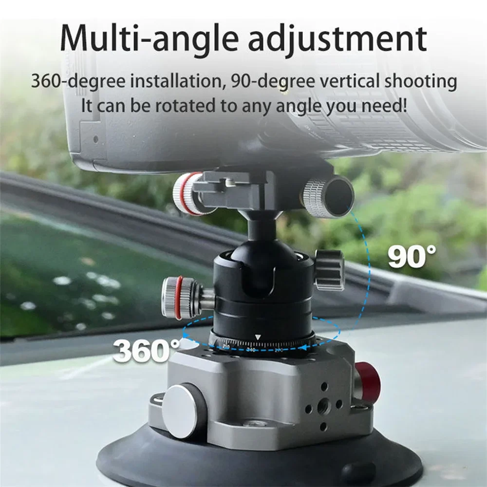 시네마틱 카 체이스 마운트-6인치 진공 플레이트 (360 플루이드 헤드 포함), 레드 코모도 홀드 - 스턴트 촬영을 위한 할리우드급 흡입력