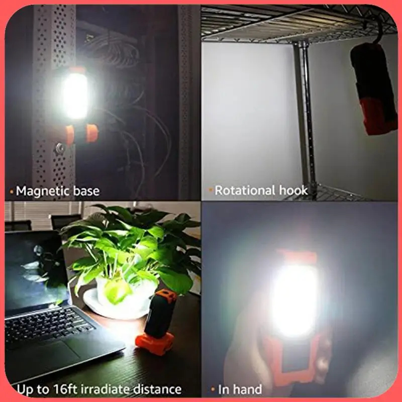 

AA89-1 PCS Портативный светодиодный рабочий фонарь, подвесной крючок и магнитный фонарик, как показано на рисунке, карманные рабочие фонари из АБС-пластика + резины