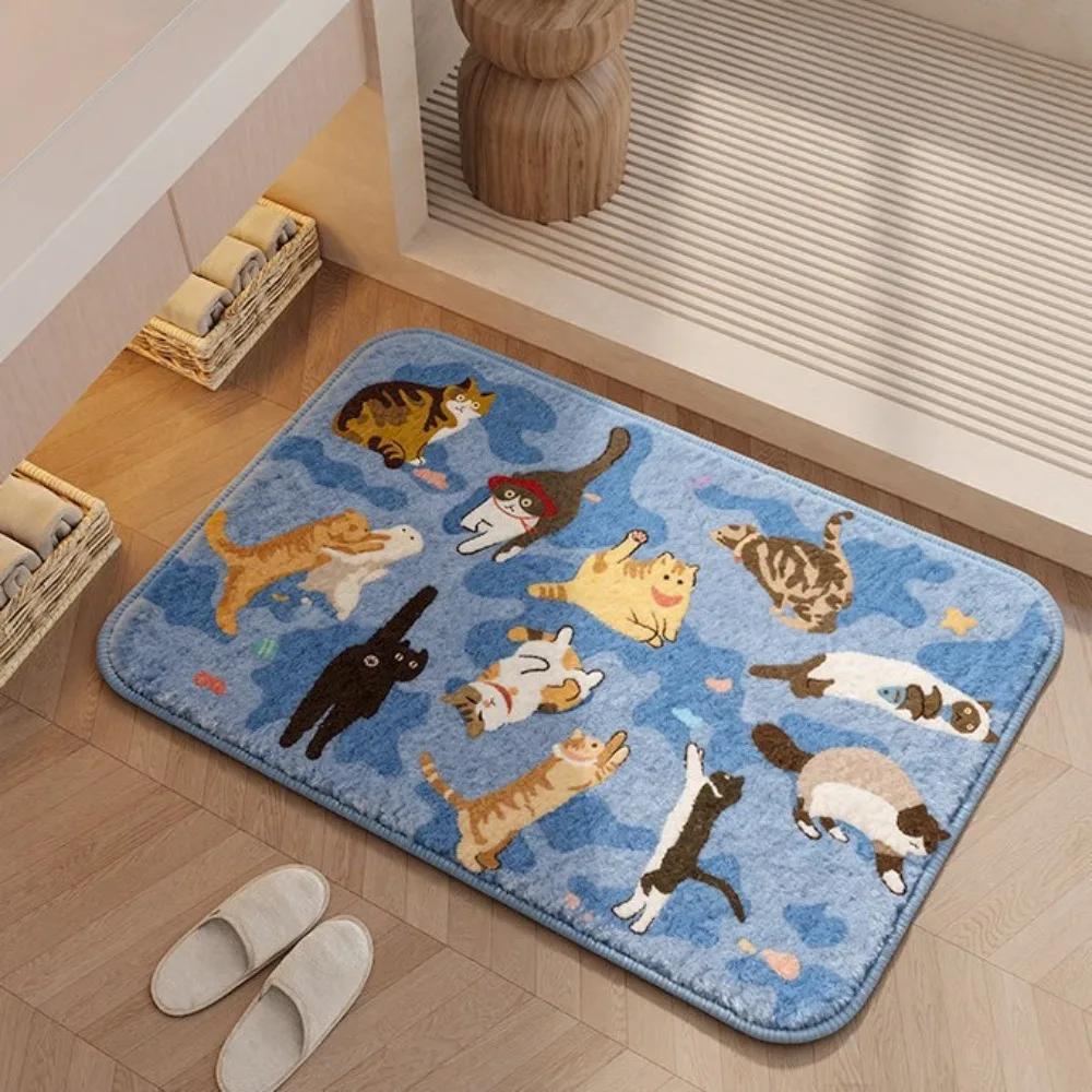 

New Anti-slip Coral Fleee Bathroom Mat Household Ultra Soft Bathroom Rug Water Absorbent Dirt-resistant Coral Fleee Home