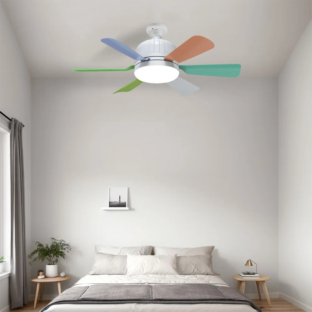 Socket Fan Light with Remote E27 Ceiling Lamp with 6 Blades with Extension Rod Socket Ceiling Fan Light Bulb Fan for Dining Room