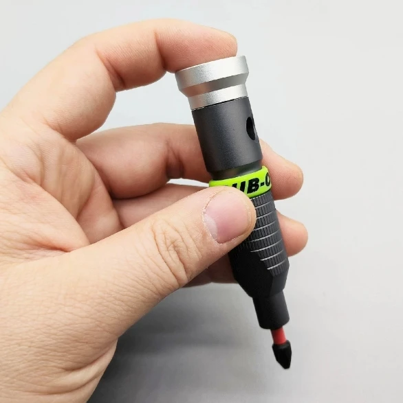 Screwdriver handle all-aluminum alloy wrench strong magnetic interface with bearing rear cap rotating 6.35mm bit replacement