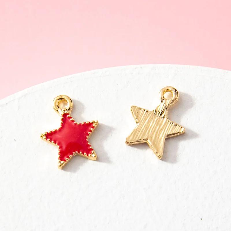 50pc  9*12mm Star pendant  alloy  enamel charm DIY accessories of necklace bracelet apparel Decoration fitting