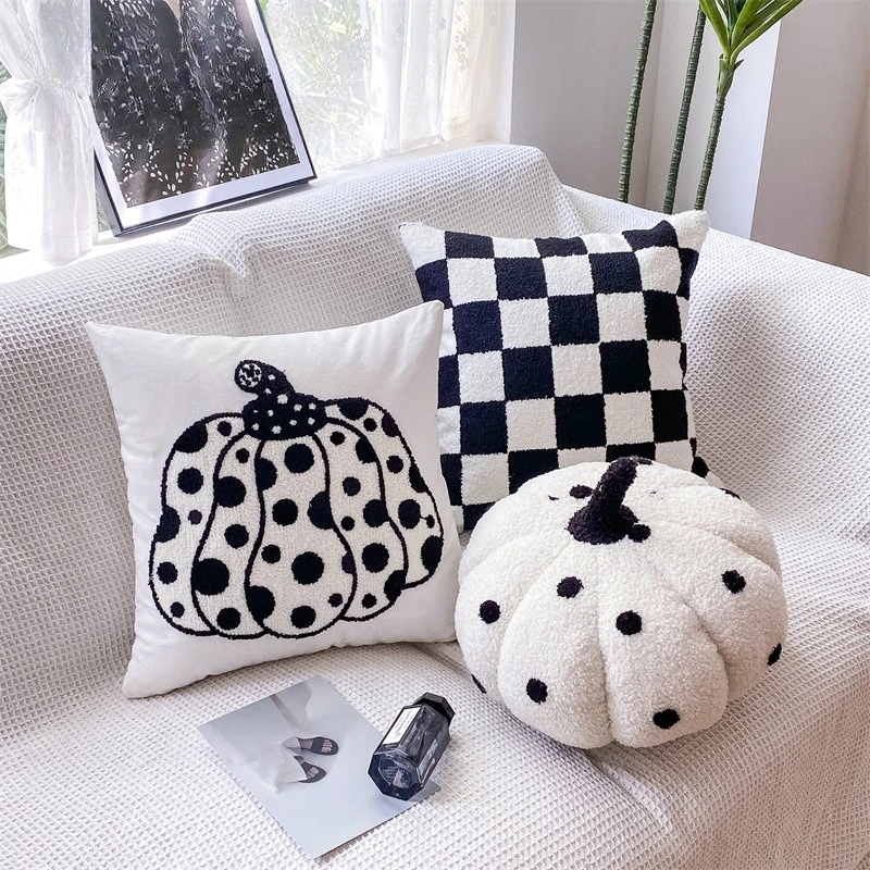 45X45CM Black White Throw Pillow Cover Homestay Modern Simple Waist Cushion Cover Decor Home Decorative Pillowcase
