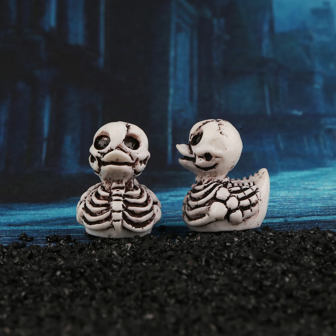 12-teiliges Set Miniaturfiguren aus Kunstharz: Halloween-Enten und Geister für Garten-, Feen- und Mikrolandschaftsdekorationen, Heim-DIY-Dekoration – Detail 9