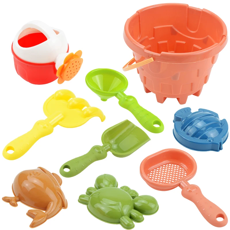 Baby small wheat straw beach sand toys beach bucket toys set and shovel bulk for kids plastic