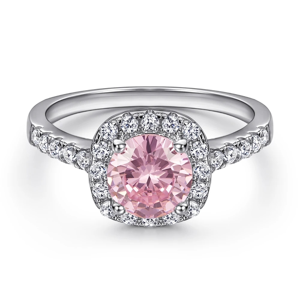 

Genuine Sterling 925 Silver Wedding Ring Elegant Cushion Cut halo Rings