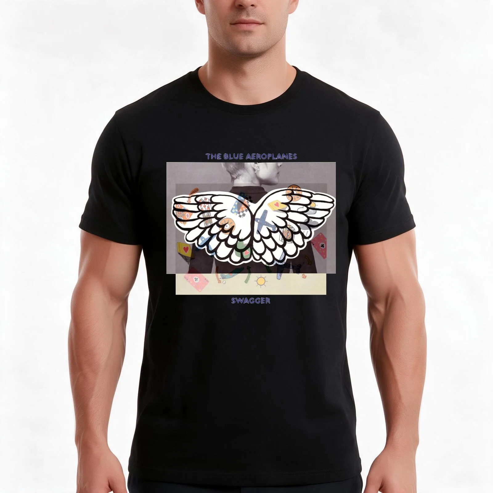 The Blue Aeroplanes - Swagger T-Shirt Summer Casual Cotton Tee Oversized Streetwear Tops Vintage Graphic Print 100% Cotton