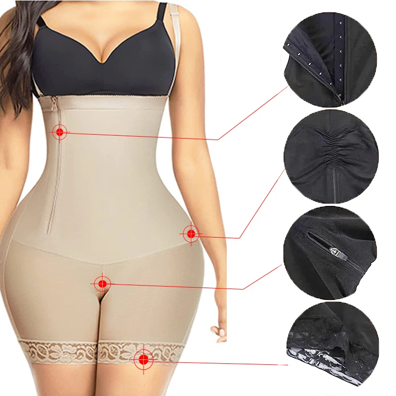 GUUDIA Body Shapewear Colombianas Fajas Tummy Control Shaperwear Body Shapers Zip laterale Body Shaper cerniera laterale ganci interni