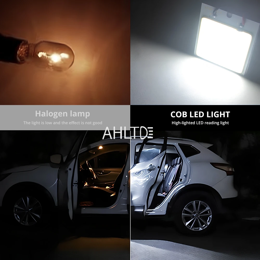 1pcs T10 C5W Car Led Cob 16/24/36/48SMD White Parking Bulb Auto Interior Reading Lamp Super Bright Festoon License Plate Light