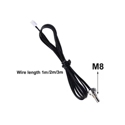 NTC 10K Thermistor Temperature Sensor Probe M8 Thread Probe Cable 1m 2m 3m Waterproof Thermostat Probe Thermistor Wire 10K/B3435