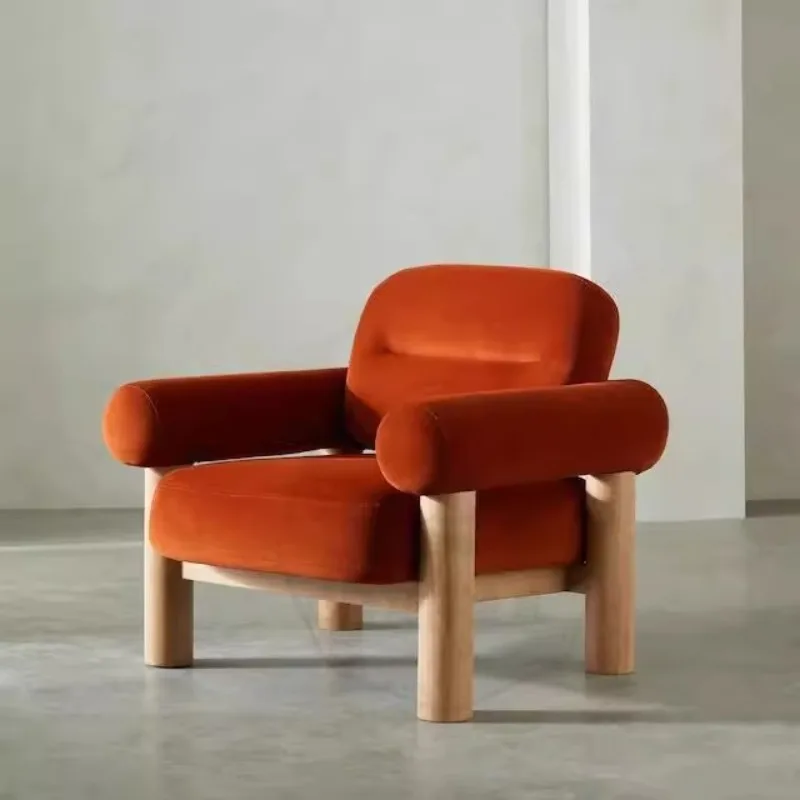 Nordic solid wood single sofa chair