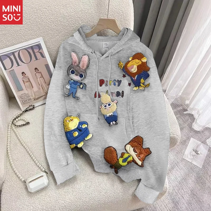 

Miniso Zootopia Plus Size Hoodie, Unisex Couple Jacket, Oversized Lazy Fall Top
