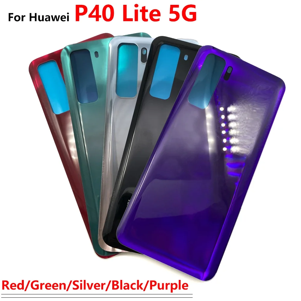 NEW P40 Lite 5G Back Glass Cover Battery Rear Housing Door Case Replacement With Camera Lens Adhesive For huawei P40 Lite 5G