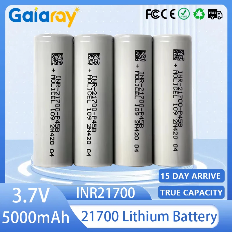 EVE 21700 Battery 3.7V 5000mAh INR21700 Power Lithium Battery for Flashlights Power Tools Toys 21700-50E Rechargeable Batteries