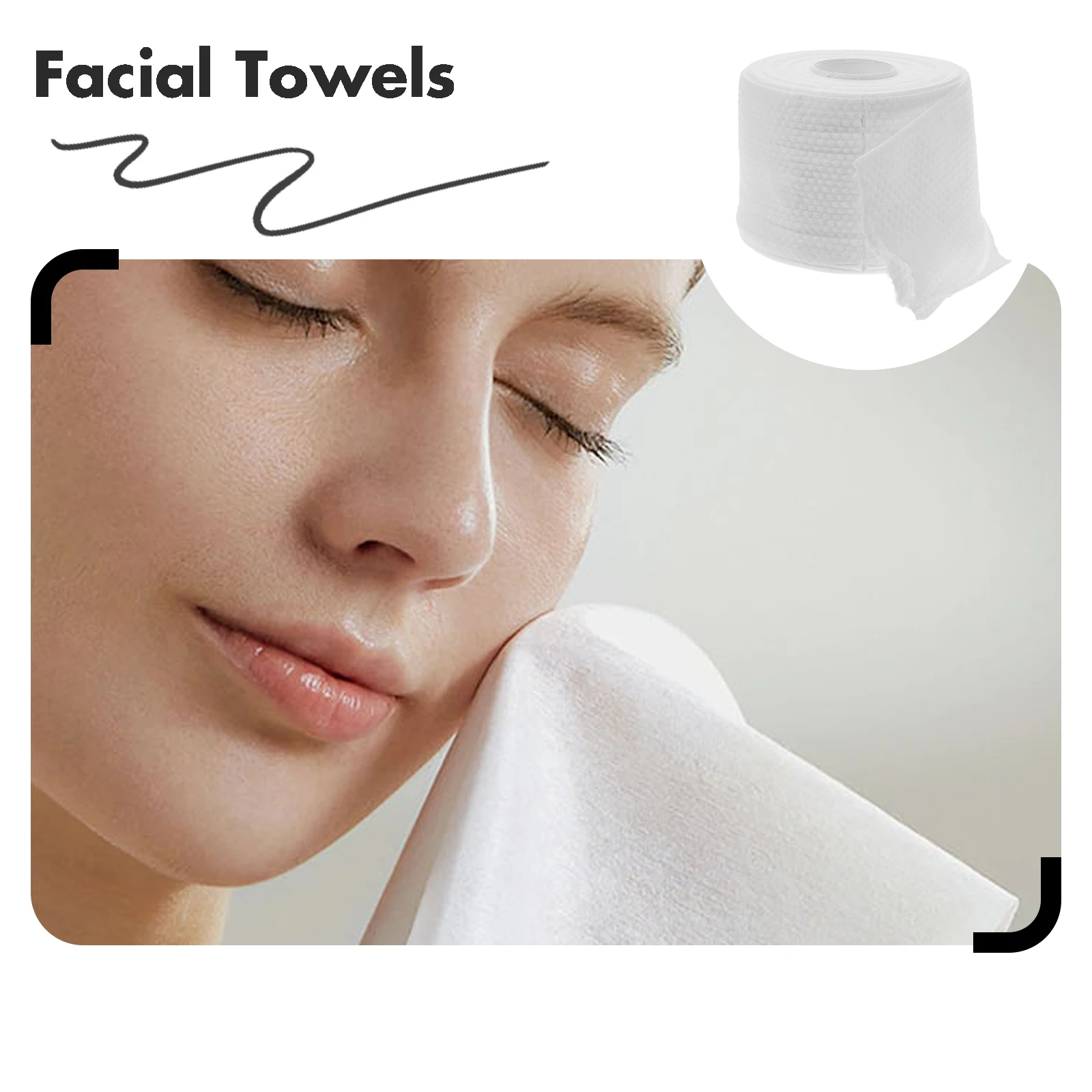 1 Roll Disposable Facial Towels Cotton Makeup Remover Pads Eco Friendly Skin Safe For Face Washing Beauty Salon Travel Wipes