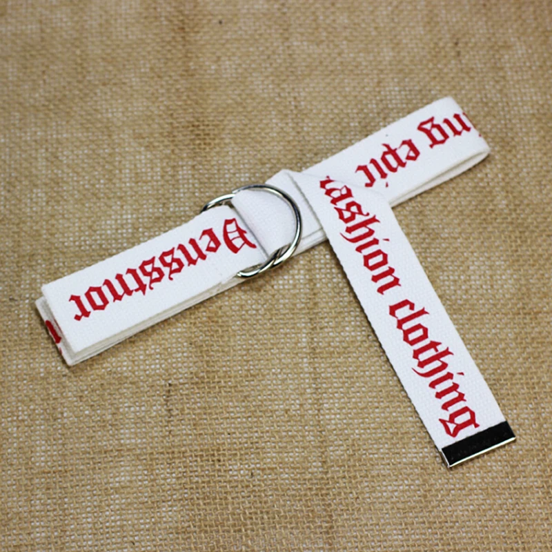 Fashion Neutral Nylon Canvas Belt  Women Men D Ring Buckle Belt 130cm