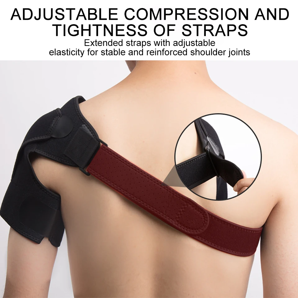 Guard Strap Wrap Belt Band Pads Adjustable Breathable Gym Sports Care Single Shoulder Support Back Brace Black Bandage Men women