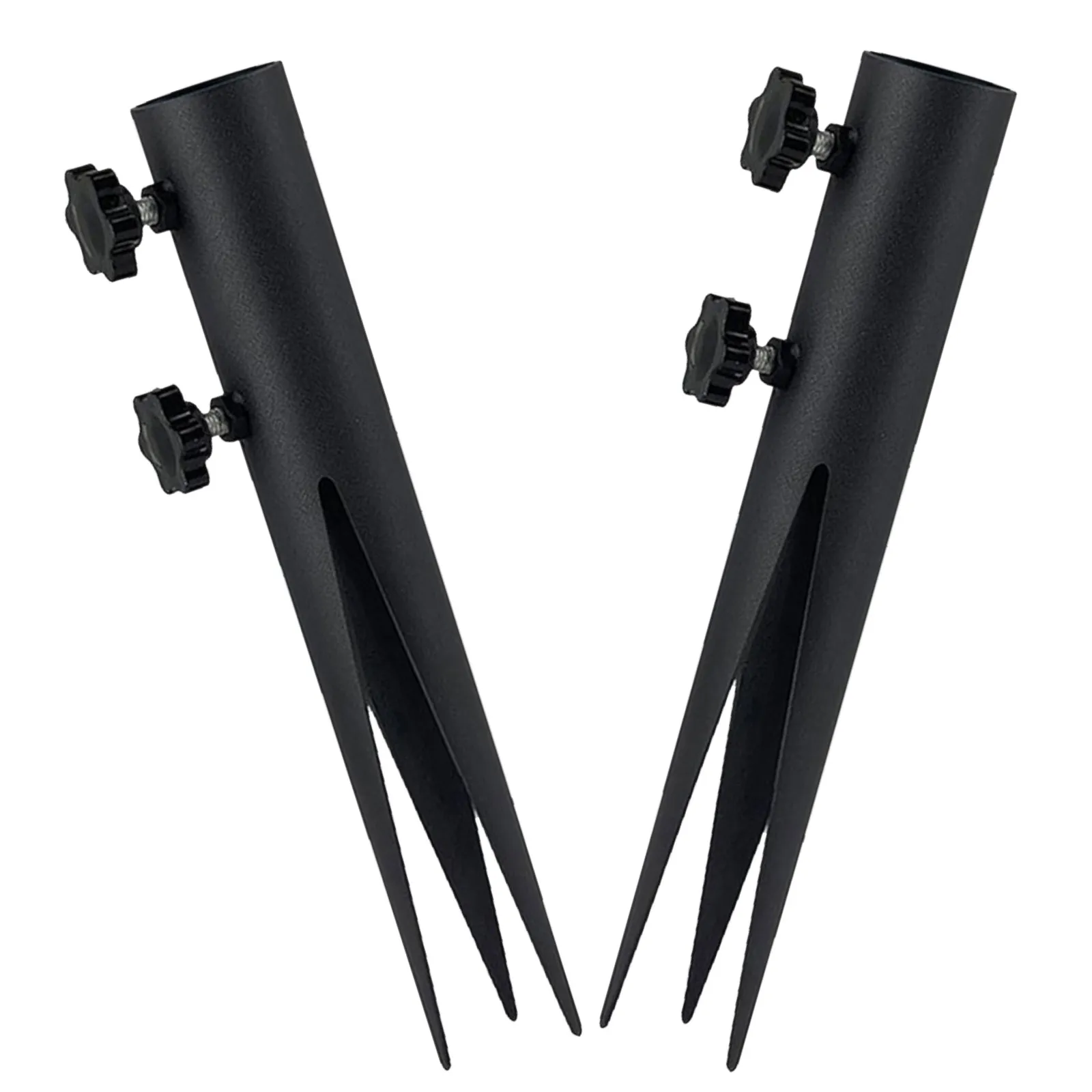 2Pcs Industrial Spray Coated Metal Ground Stakes for Flags Solar Lights Pathway Lamps Tiki Torch Holders Landscape Lighting