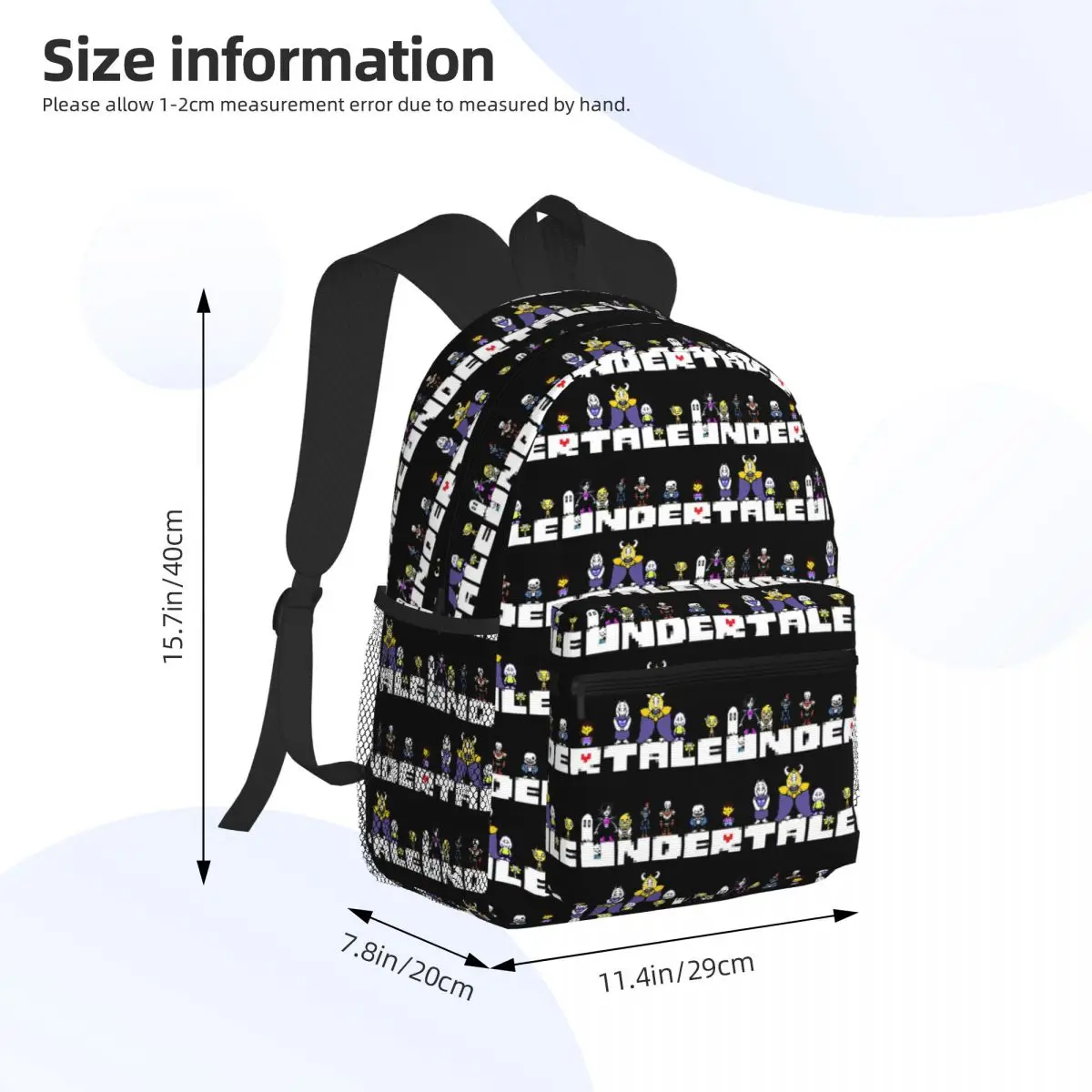 Graphic Video Game Undertale Monster Friend Student Backpack School Bag Hiking Travel Daypack for Boys Girls Bookbag Shoulder
