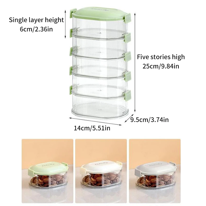 Kitchen Spice Storage Box Onion Ginger Garlic Fresh-keeping Box Multi-layer Food Sealing Moisture-proof Packaging Tank Household