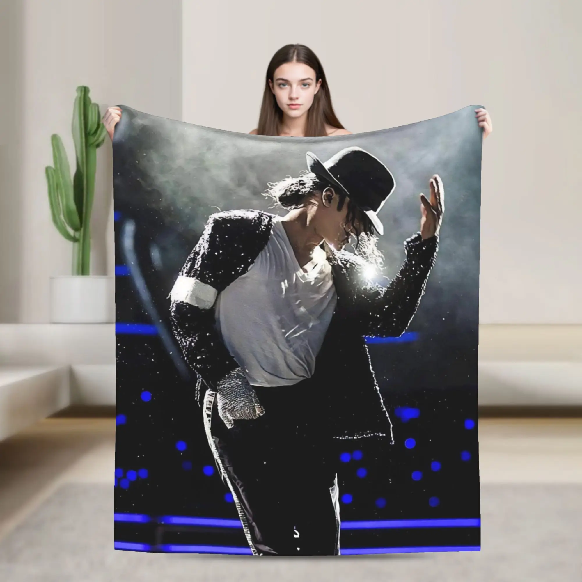 MJ Michaels Jacksons Fleece Blankets Pop King Vintage Throw Blanket for Home Hotel Sofa  200x150cm Rug Piece