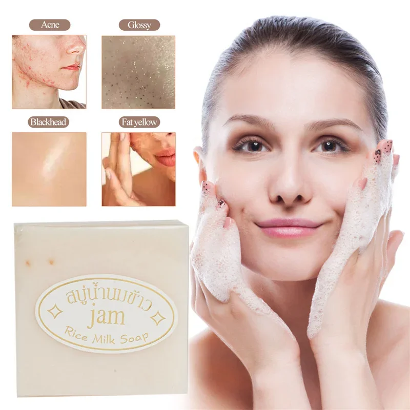 تايلاند صابون حليب الأرز اليدوية عالية الجودة الجلد السلس الصابون صابون الأرز تبييض الحليب تبييض الصابون تنظيف وجوه الجسم
