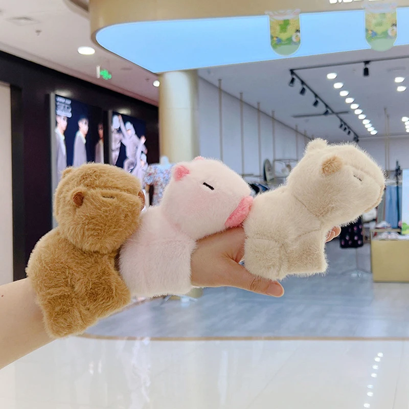 

New Capybara Clap Circle Toys Slap Snap Wrap Wristband Bracelet Capybara Plush Hand Ring Fun Pop Circles Kids Christmas Gift