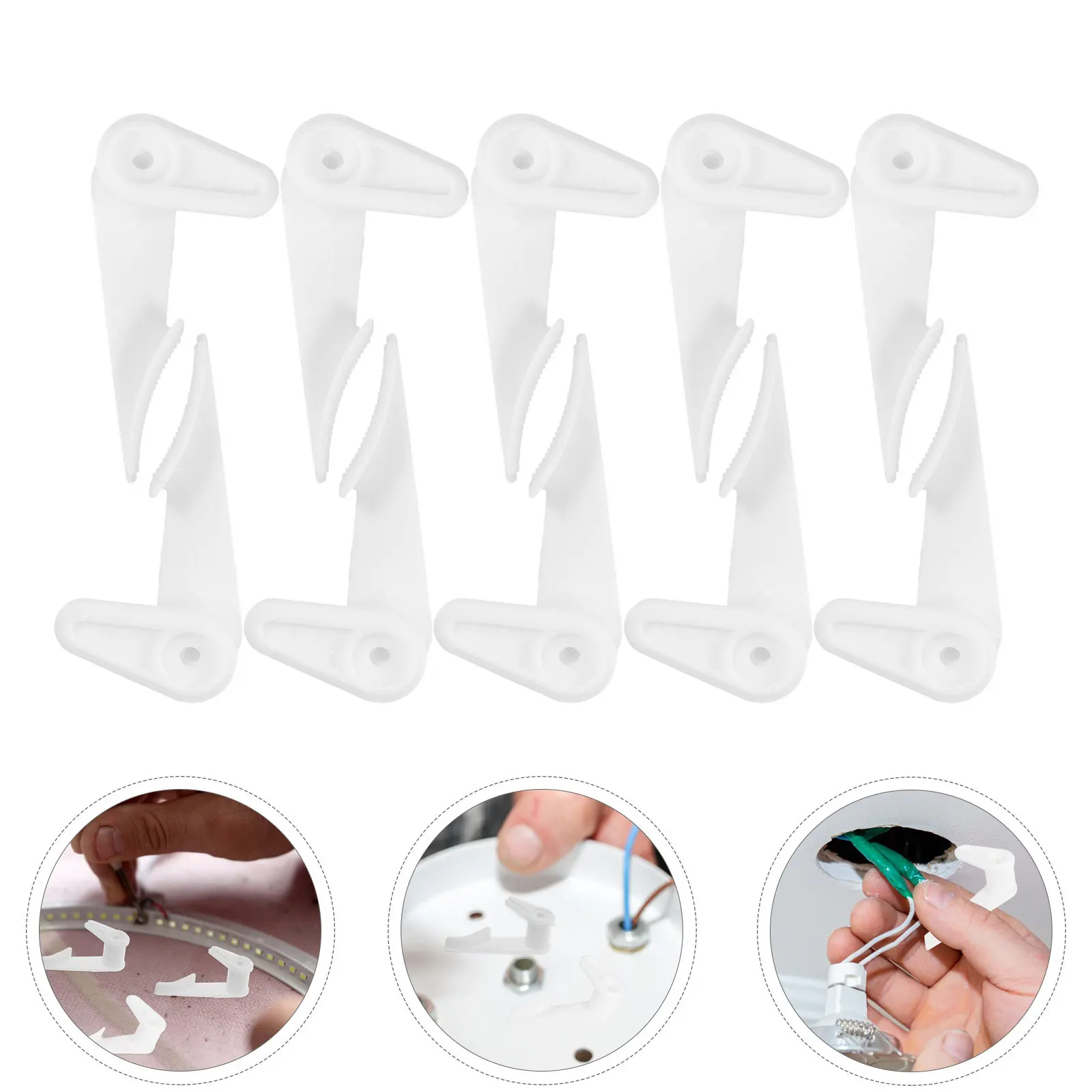 

10Pcs Ceiling Lamp Shade Fixed Buckle Clips Universal Flush Mount Light Fixture Mounting Accessories Clip on Lamp Holder Clips
